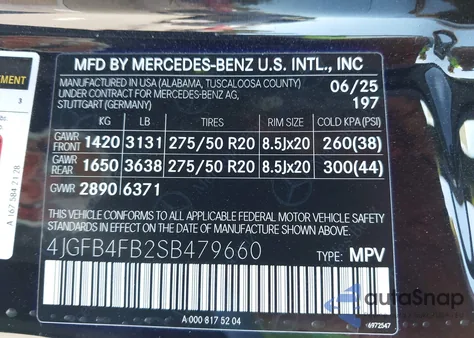 2025 Mercedes-Benz Gle 350 4Matic z USA, uszkodzony, nr VIN 4JGFB4FB2SB479660